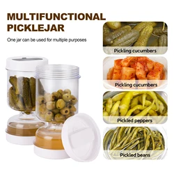 New Olive Container Hourglass Jar with Strainer Flip Pickle Container Olive and Pickle Strainer Jar, for Airtight Food Storage