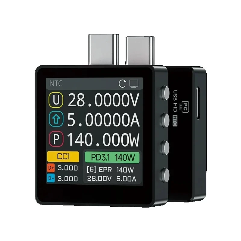 

Тестер K2 WITRN, измеритель мощности, USB-вольтметр, амперметр, протокол быстрой зарядки PD3.1, автоматическое определение.