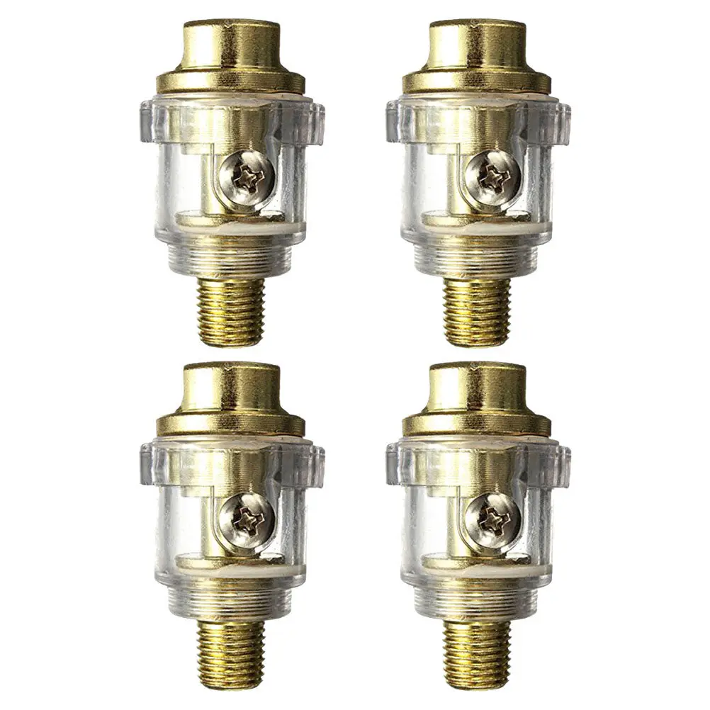 4Pcs Pneumatic Oiler Mini in-Line Lubricator Compact Air Compressor Oil Injector for Air Tool Maintenance Lightweight Aluminium