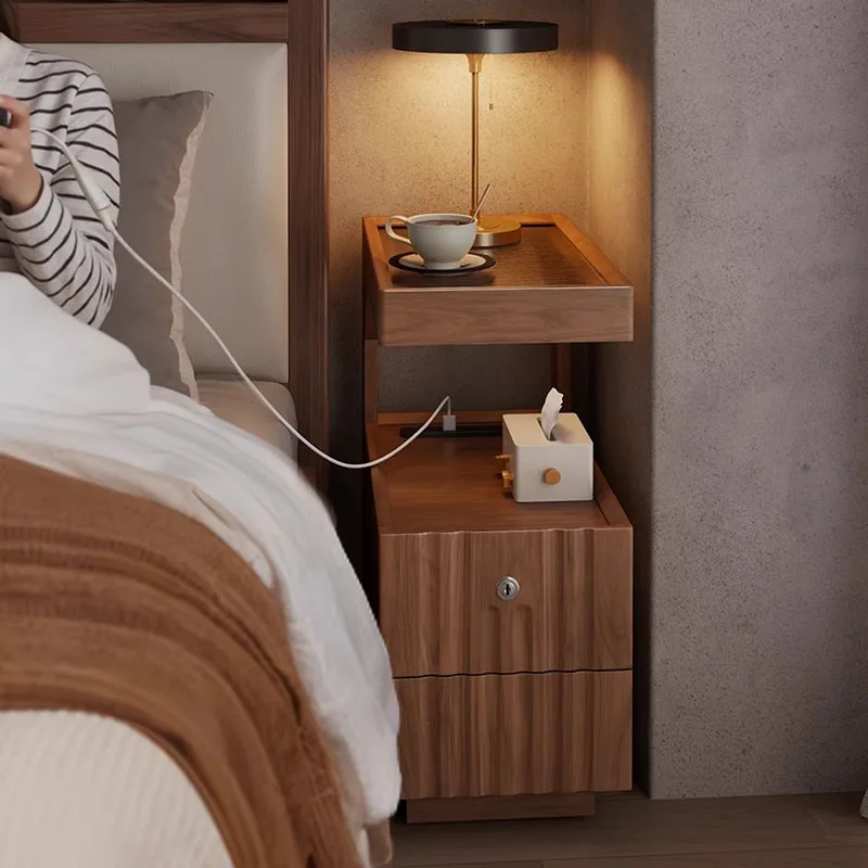 منظم طاولة السرير الحديثة لغرفة النوم وخزائن القهوة المتنقلة والأدراج الفاخرة منضدة التخزين Mesa De Noche الأثاث العصري