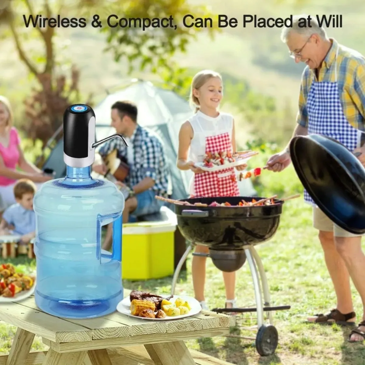 USB Charging Automatic Water Dispenser 5 Gallon Portable Electric Water Bottle Pump with One-Click Switch Easy to Use for Home