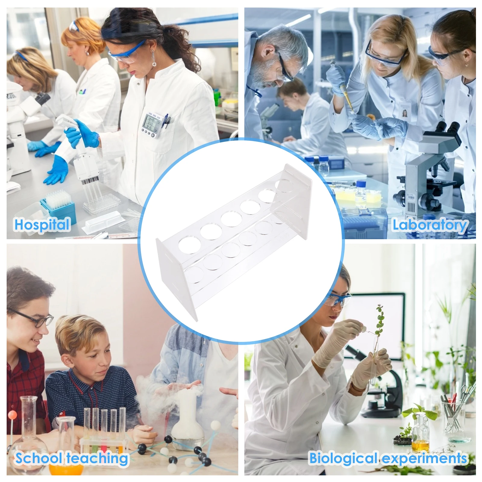 

Superior Quality Plastic Test Tube Rack Lightweight Tube Shelf Test Tube Organizer Laboratory Supplies