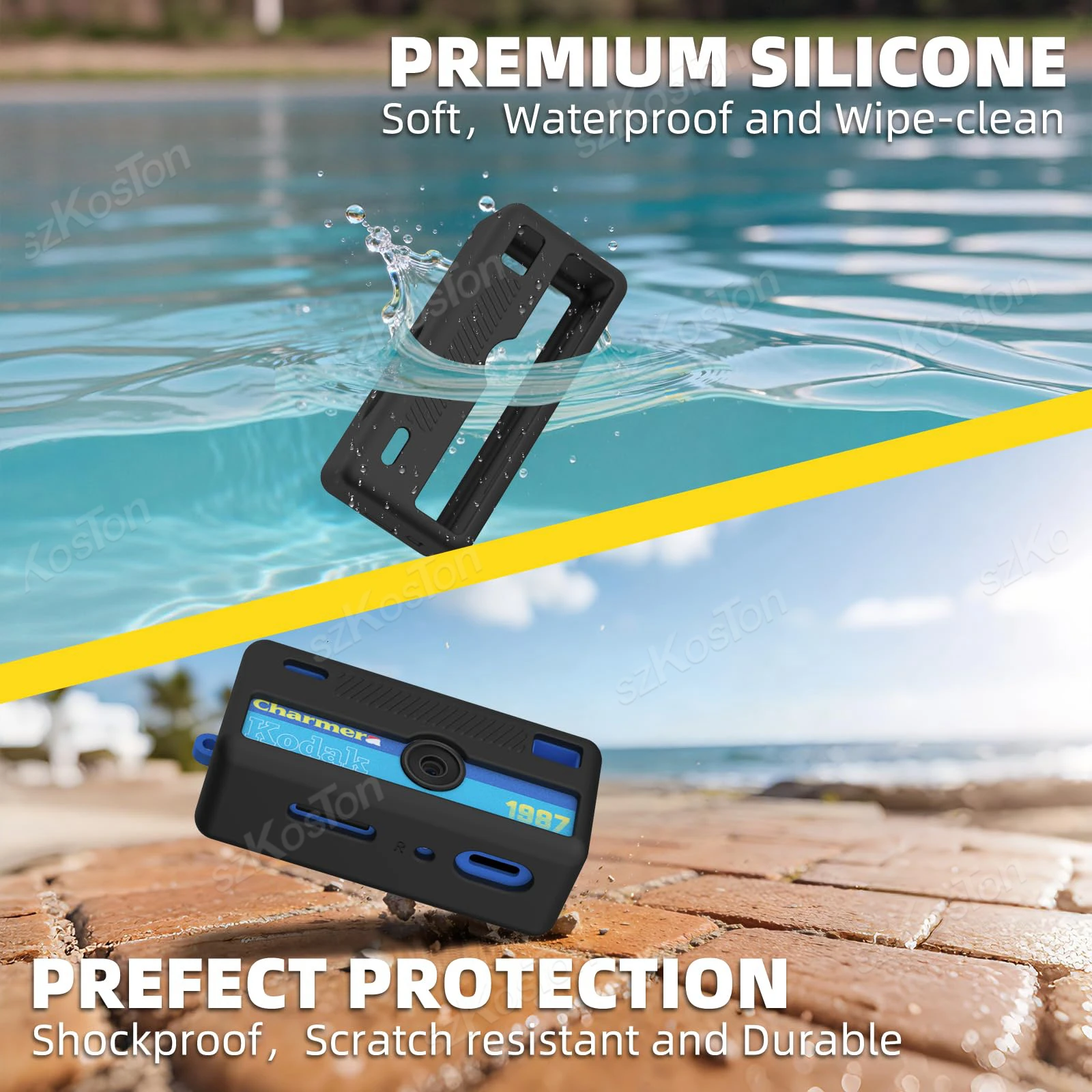 Protection Cover for Kodak Charmera Keychain Camera Scratch-Proof Silicone Protective Case with Lanyard for Mini Keychain Cam