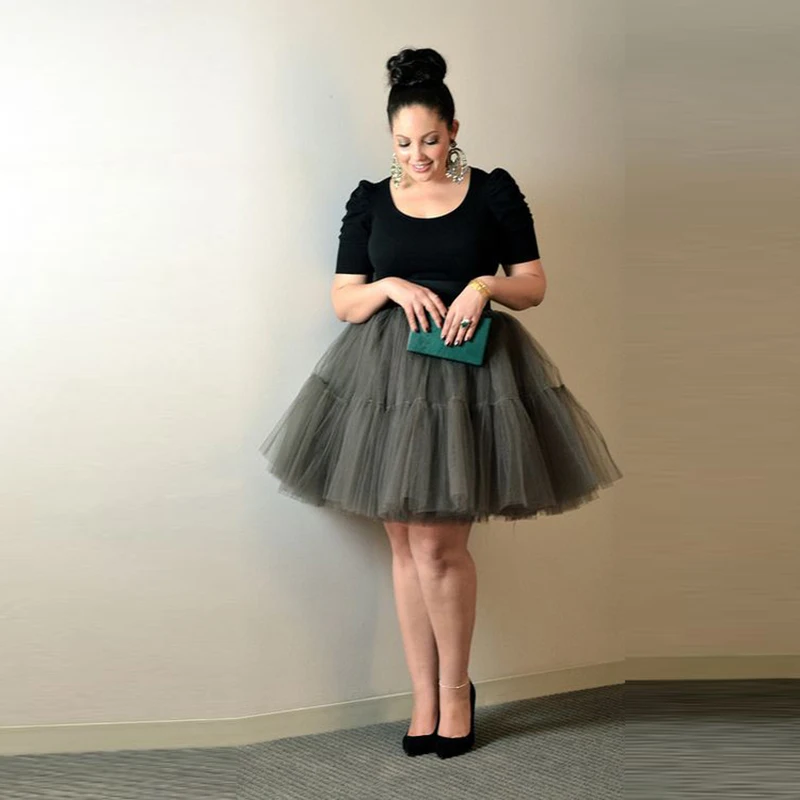 Army Green Tulle Skirts A Line Short  Skirts For Lady  Birthday Party   Formal Wear Female Adult Formal Skirt