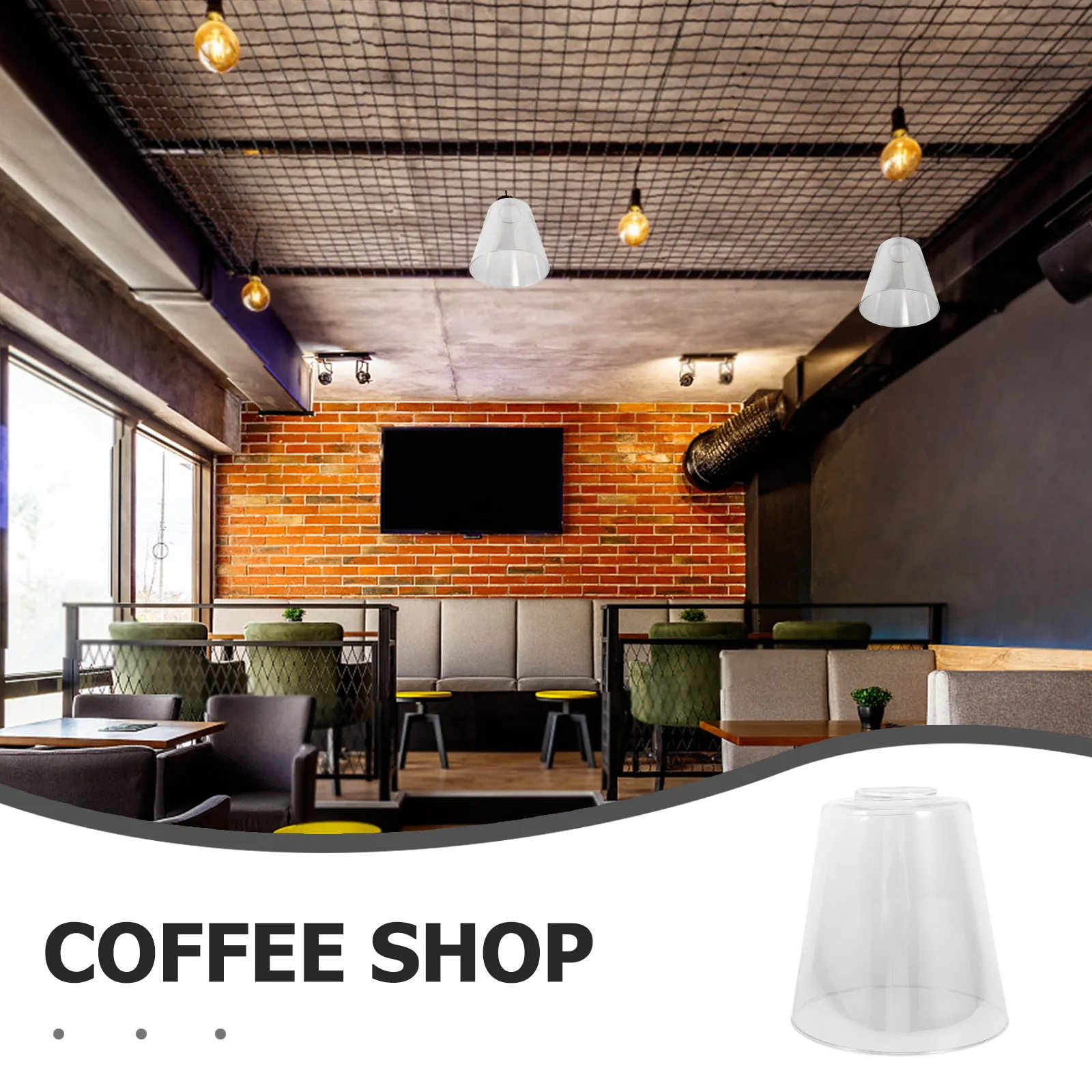Replacement Glass Lampshade E27 Interface 1.65 Inch Opening for Living Room Bedroom Dining Area Table Pendant Wall Lamps Uniform