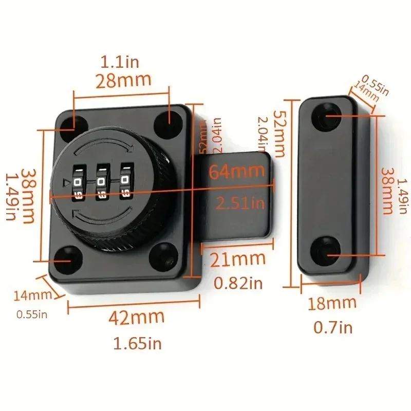 조합 암호 키리스 안전 옷장 잠금 장치, 사무실 소형 문짝 서랍 하드웨어 잠금 장치에 적합, 쉬운 설치
