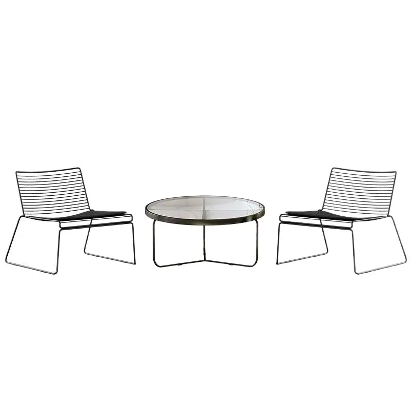 Modern dining chair light luxury wrought iron outdoor table and chair balcony leisure backrest