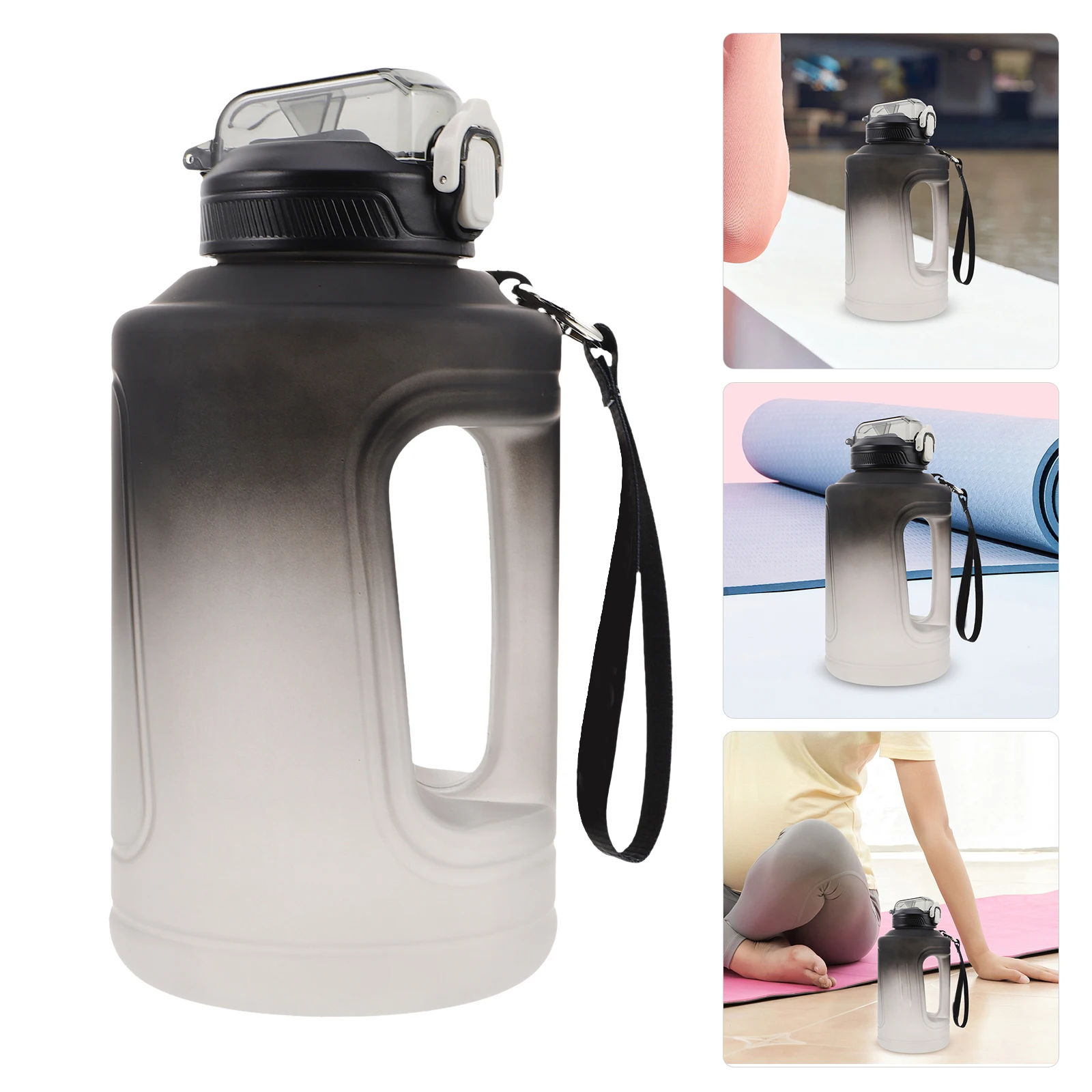 

Large Capacity Sports Water Bottle 15L Durable Plastic Fitness Gym Straw Cup Black Lid Portable Hydration Flask Gifts Kitchen