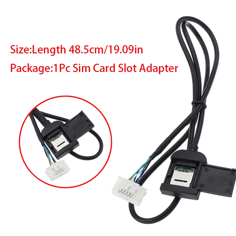 NEW 48.5cm 4G 20pin Sim Card Slot Adapter For Android Radio Multimedia Gps Cable Connector Car Accses Wires Replancement Part