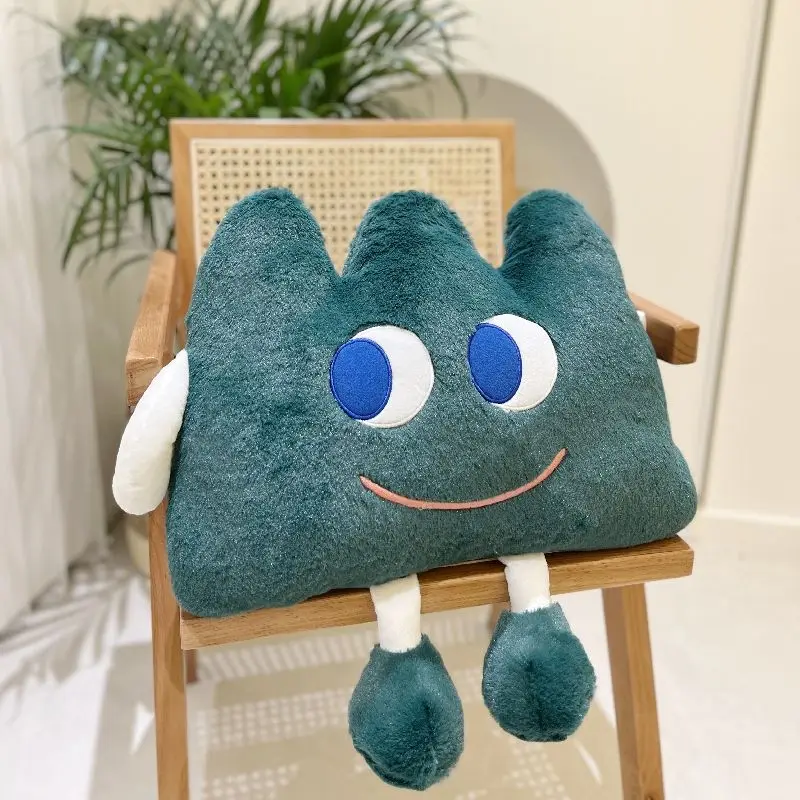 Cartoon Green High Beauty Cute Smiling Face Emotional Grass Bag Pillow Cushion Waist Cushion Car Pillow