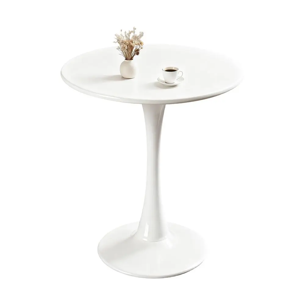 

Dining Tulip Table for 2, MidCentury Modern Table with Sturdy Metal Pedestal for Kitchen, Bistro, Cafe, Leisure White, 24 INCH