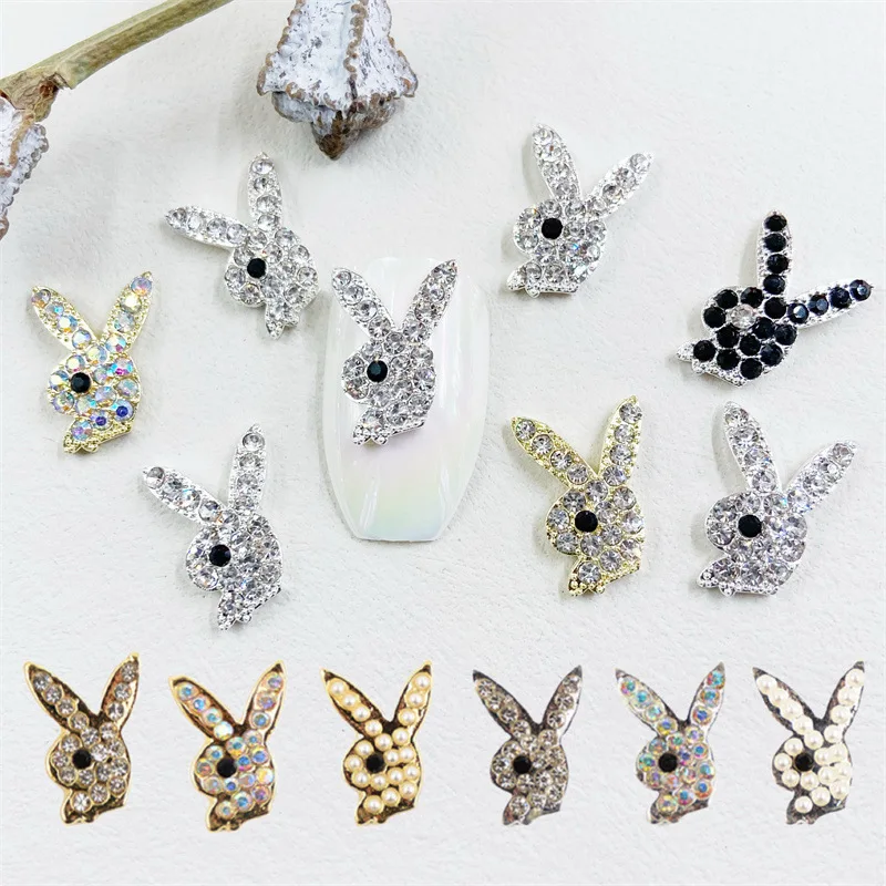 10pcs Hello Kitty Alloy Nail Rhinestone Charms 3D Metal Nail Gems Jewelry Crystal Strass Beads Manicure Accessories