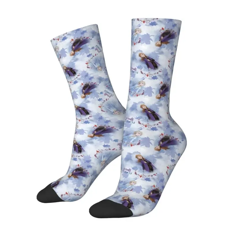 Custom Frozen Dress Socks Unisex Comfortable Warm 3D Printed Elsa Anna Anime Crew Socks