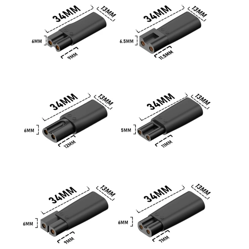 6pcs Type-C Charger Adapter Shaving Power Adapter for Electric Hair Clipper Beard trimmers,Shavers,Beauty Instruments 24BB