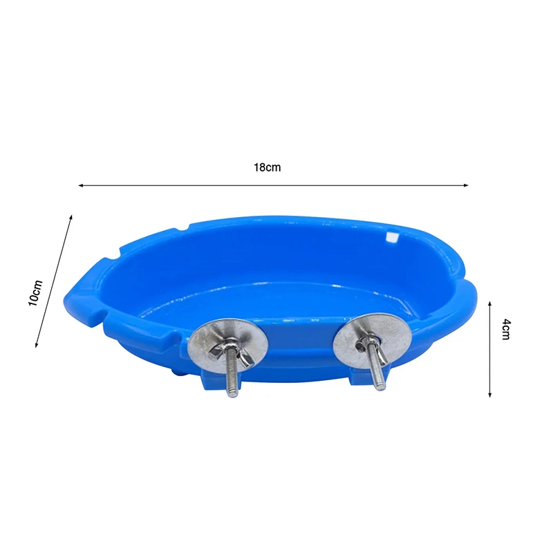 Parrot Food Tray Multifunction Creative Blue Bathtub Animal Cage Standing Wash Shower Box Bird Toys Pet Cleaning Products