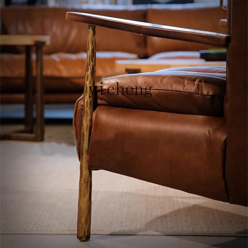 

ZK antique single sofa chair retro wrought iron forging chair American chair home decor living room decoration desk decoration