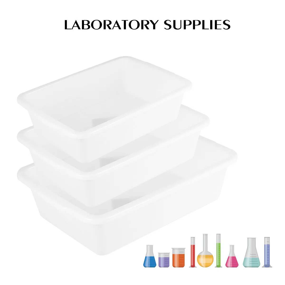 

3Pcs Reagent Tray Acid Alkali Resistant Stable Smooth Surface Chemical Experimental Apparatus Laboratory Accessories