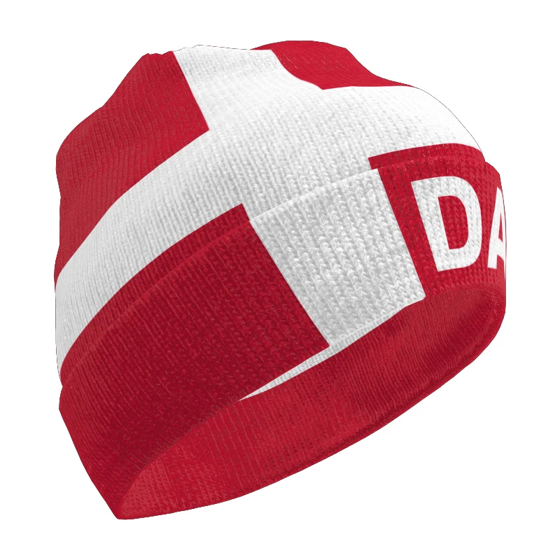 Denmark Knitted Hat Free Custom Name Winter Cold Pullover Danish Kingdom Dnk Flag Knit Keep Warm Danmark Caps Dk Hip Hop Beanies