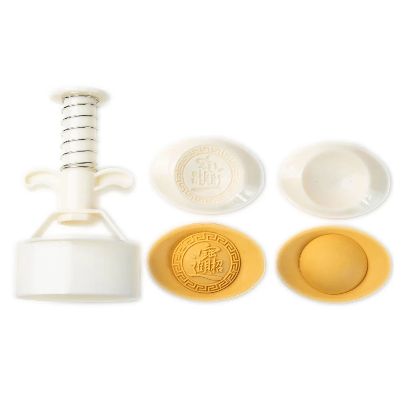 Convenient 500g Mooncakes Moulds in Gold Ingot Cake Mould for Festival Treats Q5WC