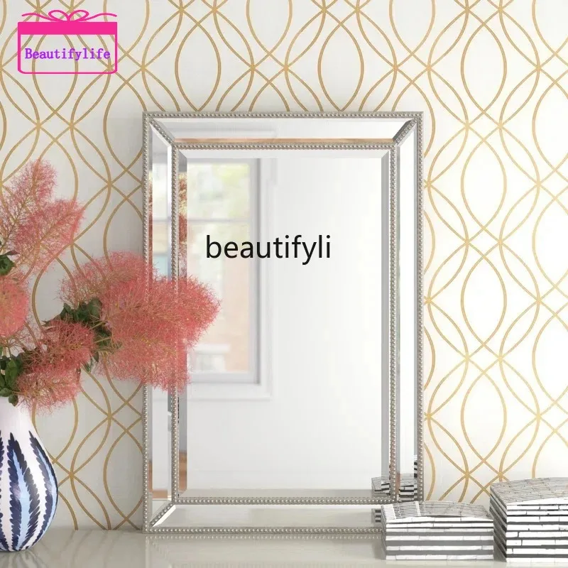 YL   French style, bedroom retro vanity mirror decorative vanity mirror ornament, dreer wall hanging creative desktop ins