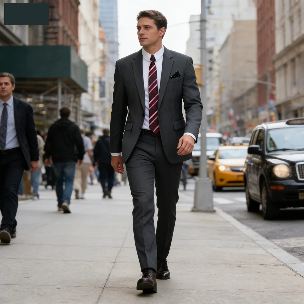 

Summer Fashion Men's Two-Piece Slim Tuxedo Set with Notched Lapel Unique Jacket Pants Business Clothes Ensemble