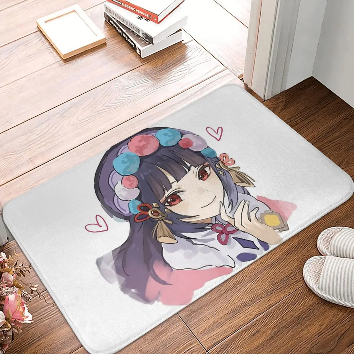 Genshin Impact Adventure Game Anti-Slip Doormat Bath Mat Yae Miko Kitsune Cute Floor Carpet Entrance Door Rug Indoor Decor