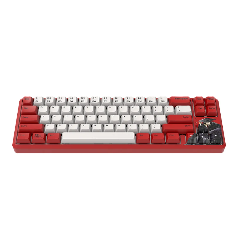 Ajazz K680T Darter 68-key Milk Yellow Axis Sublimation Keycap Bluetooth Wired Dual Mode Rechargeable Mechanical Gaming Keyboard