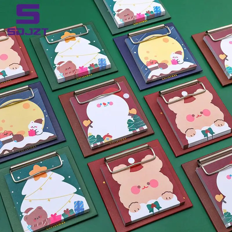Christmas Rabbit Snowman Cute Cartoon Clip Memo Pad Non-adhesive Animals Musical Paper Notes Writiing Pads For Girls Gift School