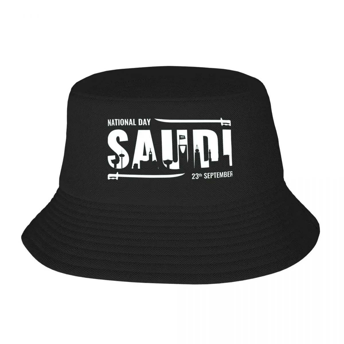 Men Women Kawaii Bucket Hats Saudi National Day Kingdom Of Saudi Arabia Accessories Bob Hats For Beach Headwear Lightweight