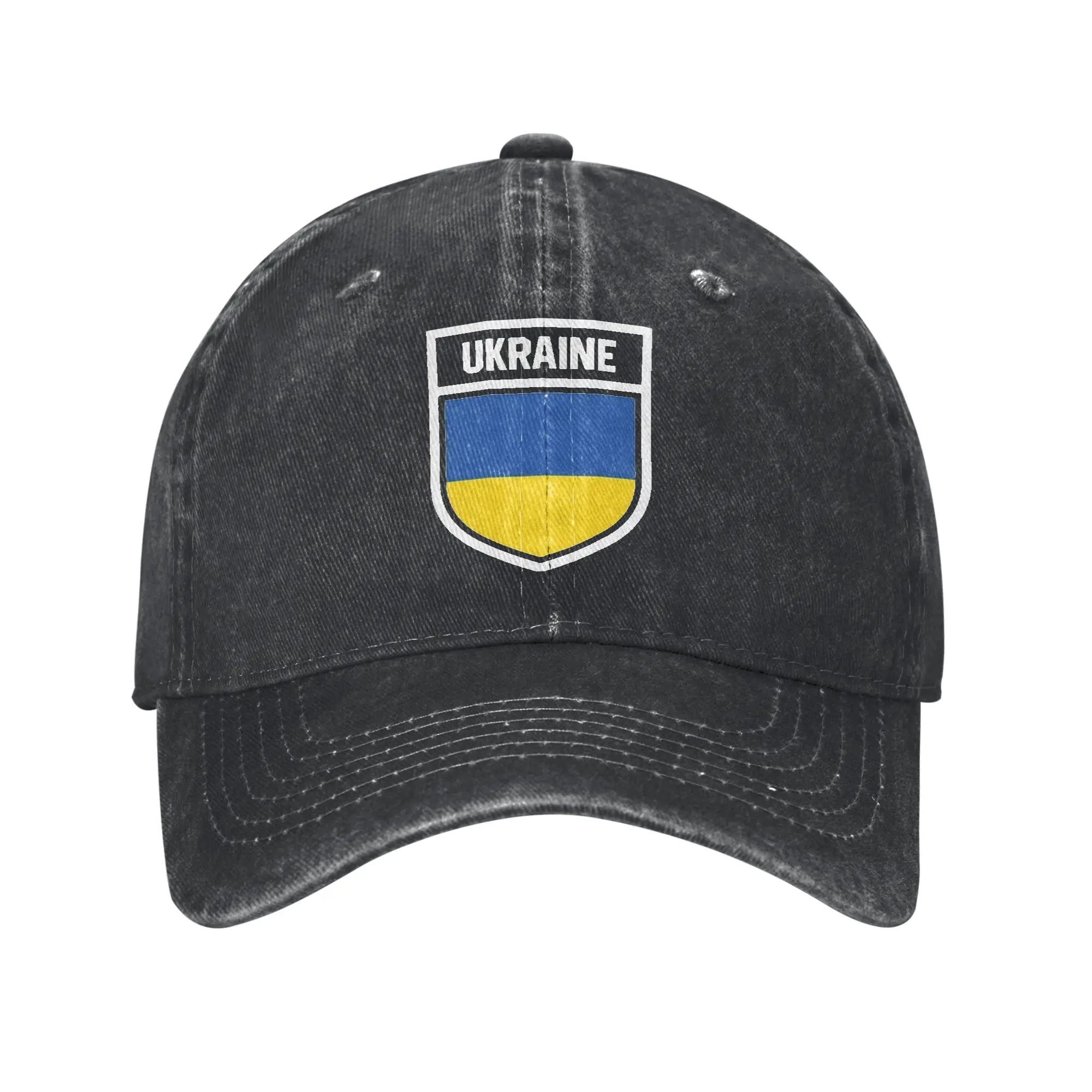 Vintage Ukraine National Flag in Coat of Arms Ukrainian Baseball Caps Unisex Denim Washed Snapback Cap  Outdoor Summer Gift Hats