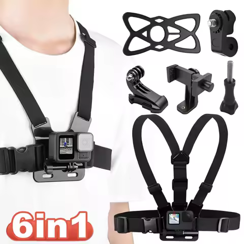 6in1 Chest Strap Rotate Phone Mount for Mobile Phone Holder Chest Strap for Gopro Hero Insta360 Osmo Sports Camera Accessories