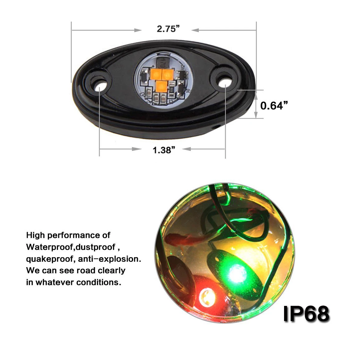 Car Underglow Light 12V 24V LED Rock Light Underbody Ambient Light Neon Auto Decorative Atmosphere Lamp for ATV SUV Truck Boat