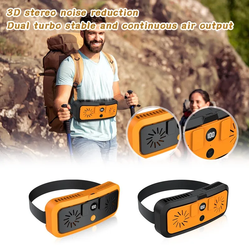 

Outdoor Sports Hanging Waist Fan Adjustable Belt Clip Air Conditioner Cooling Rechargeable Fan Rapid Cooling For Hiking Fishing