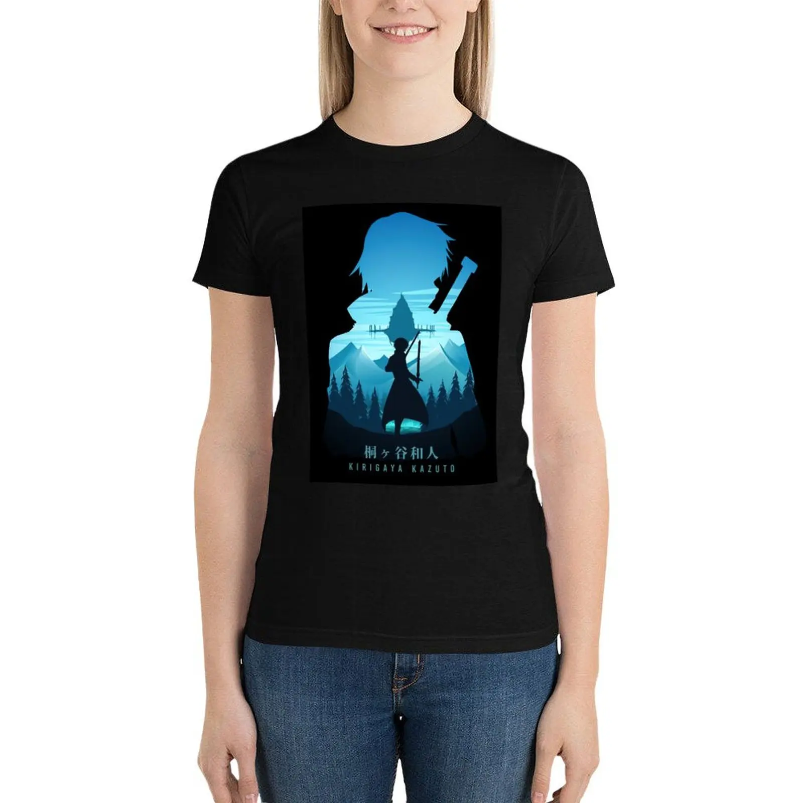 

Kirito T-Shirt lady clothes korean fashion female cat shirts for Women