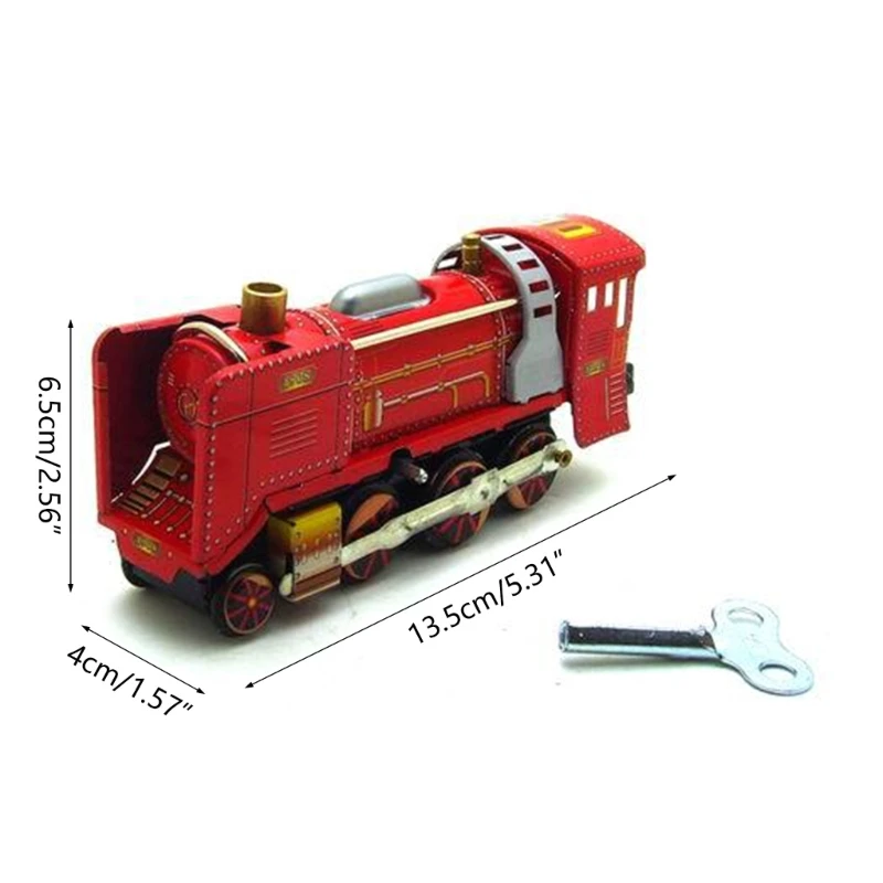 Adult Collection Retro Wind Up Trains Toy Metal Tin Running Trains Mechanical Clockwork Toy Figure Kids Gift