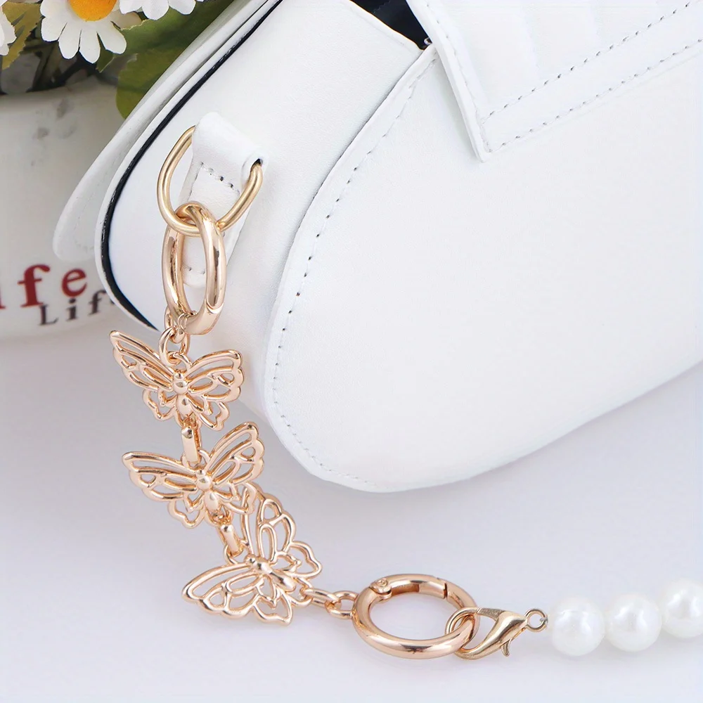 1pc Butterfly Purse Extender Chain Women\'s Crossbody Bag Chain Strap Handbag Shoulder Strap Chain DIY Metal Chain Extender