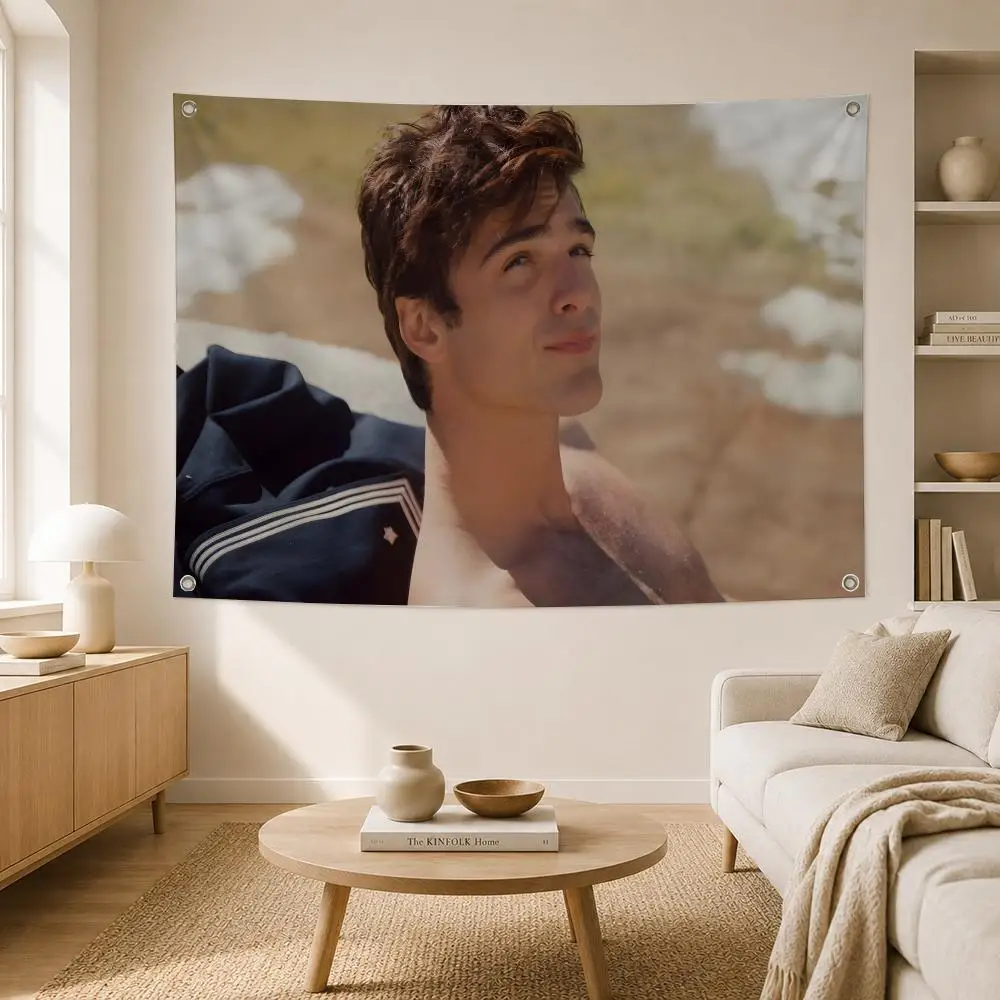 Actor Jacob Elordi Flags Home Yard Garden Wall Hanging Flag Indoor Outdoor Banner Decor for Patio Backdrop Art