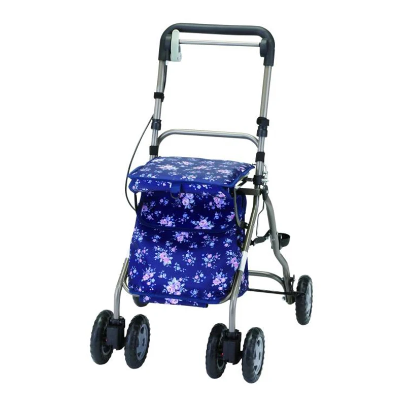 

Elderly people's mobility scooter stroller can sit on foldable grocery shopping and storage aluminum alloy shopping walker for