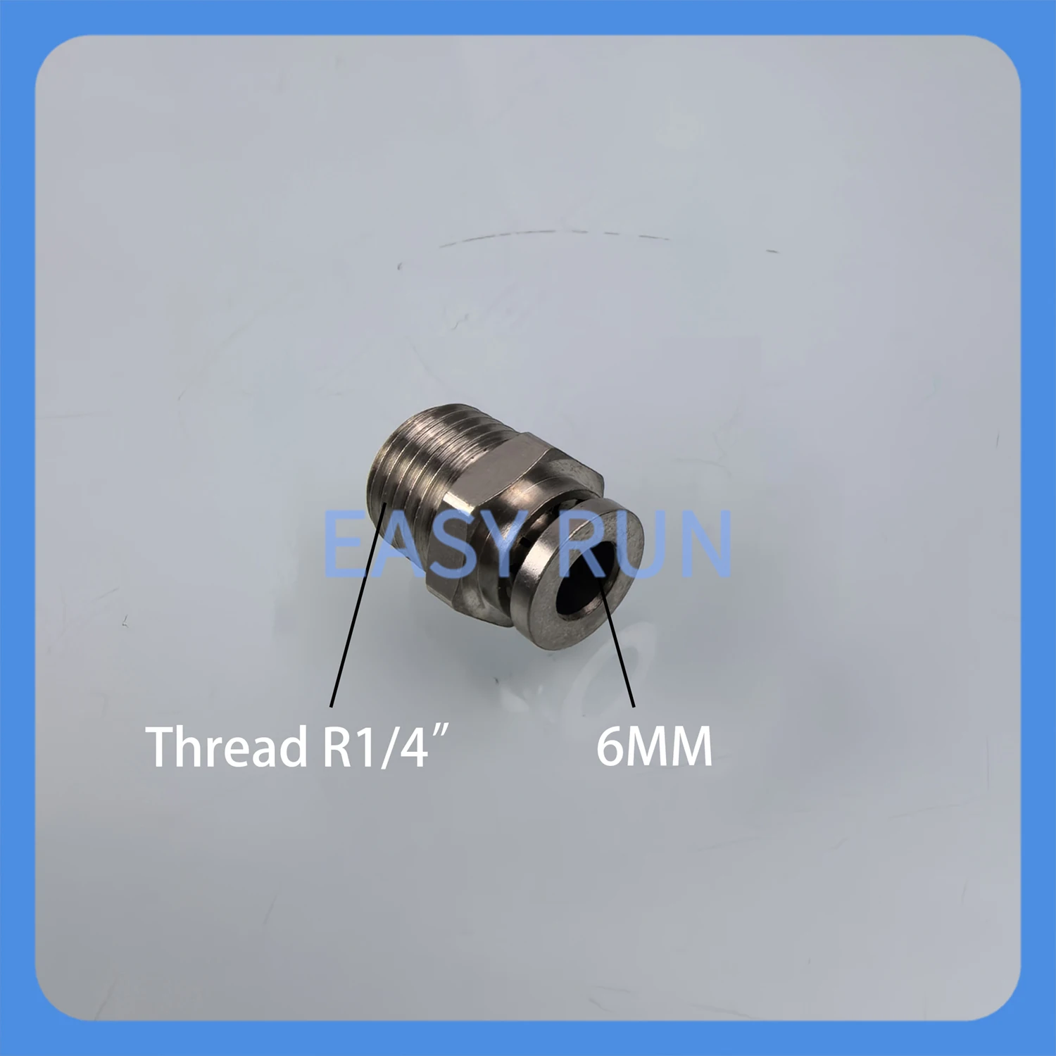 

Быстроразъемный соединитель R1/4 с резьбой, металлический, для масляных контуров, прямой, под трубку 6 мм