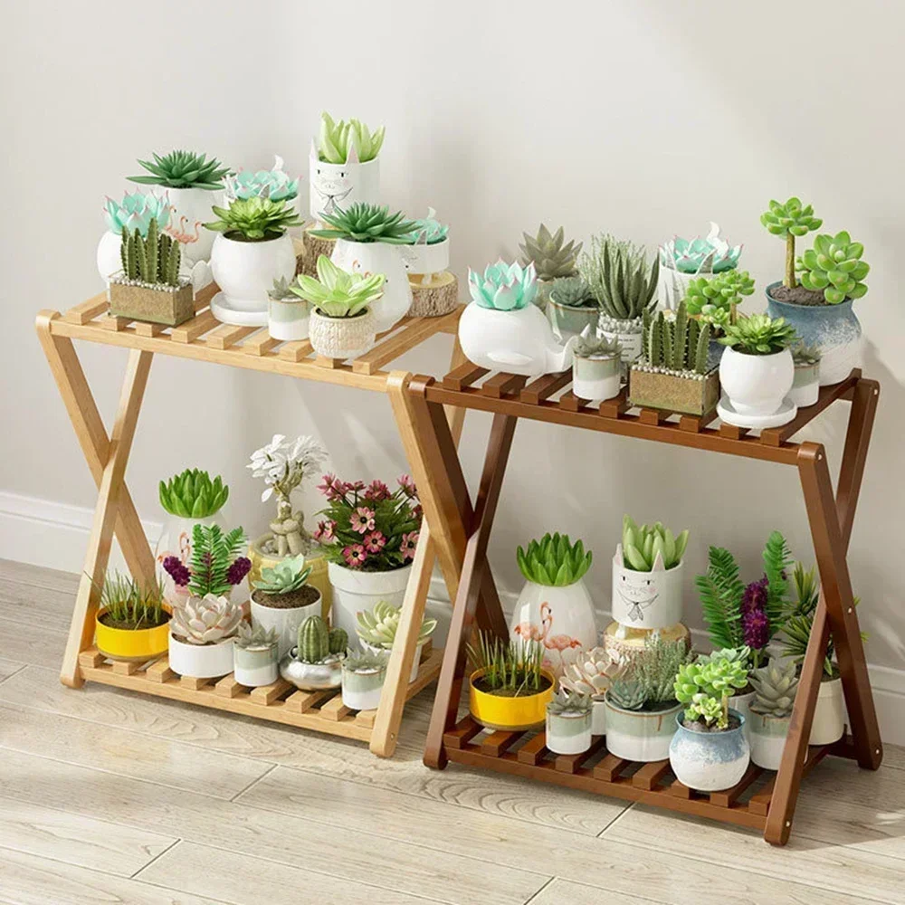 Multilayer Flower Holder Pots Wooden Flowerpot Organizer Plant Stand Living Room Balcony Stand Display Shelf Outdoor Furniture