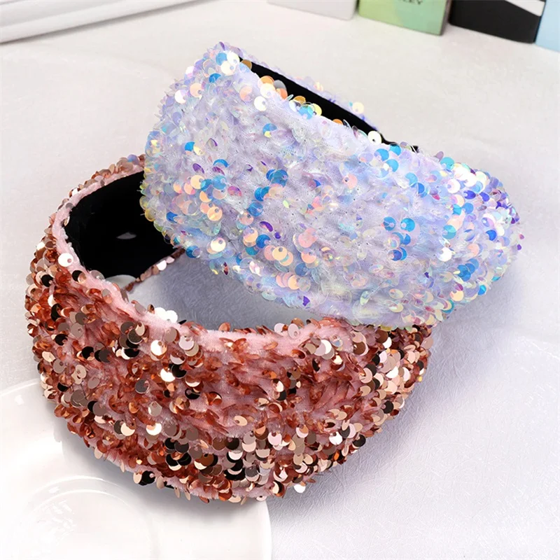 

Girls Sequin Hair Bands Fairy Sparkly Headband Korean Fashion Hair Accessories Women's Styling Accessories Birthday Gift Party