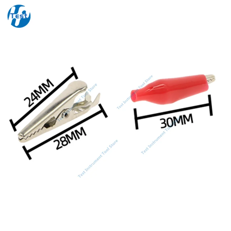 20 Pcs 28MM Black Red Yellow Blue Green White Soft Plastic Coated Testing Probe Mini Alligator Test Clips