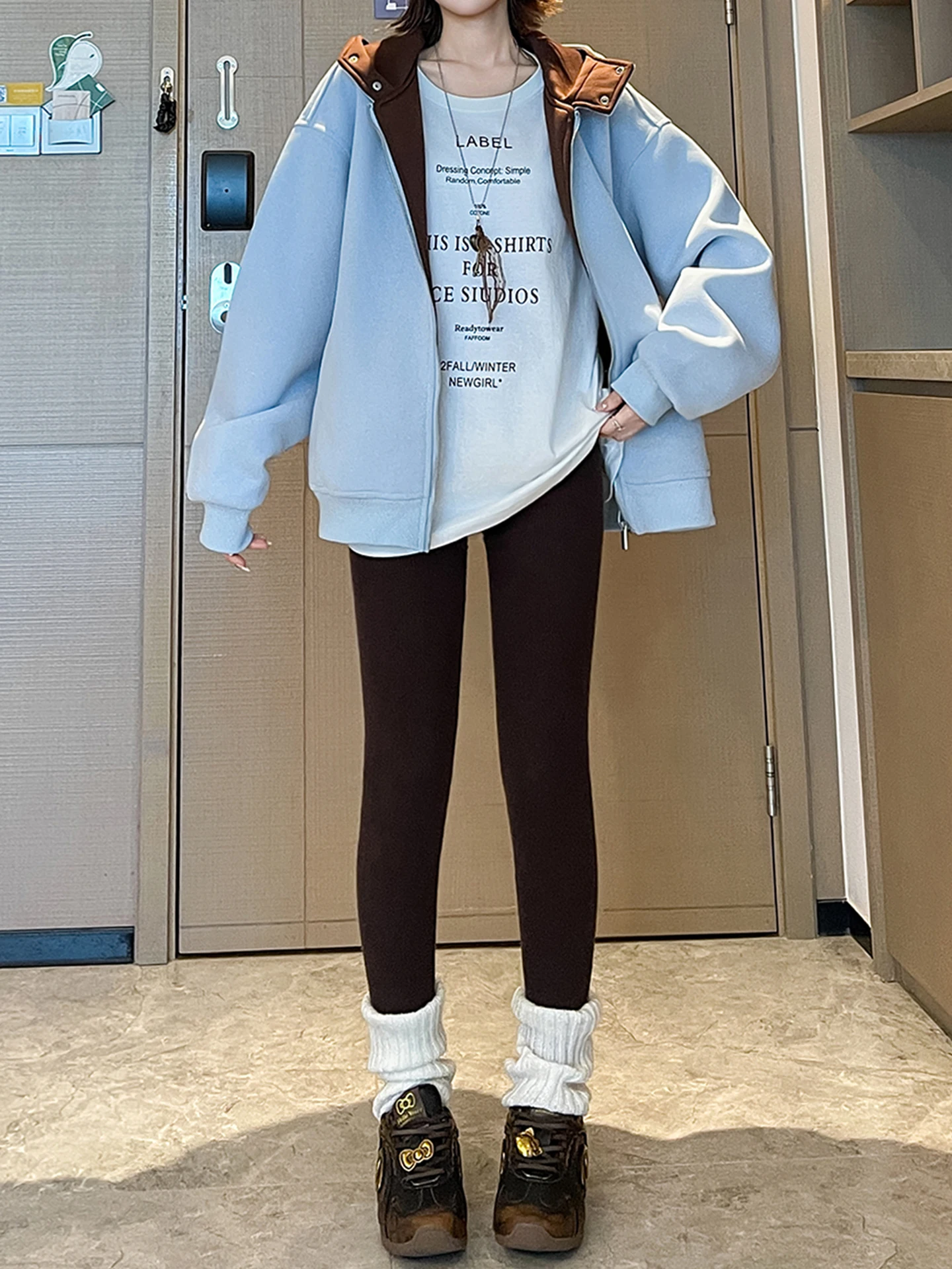 ey arkskin 요가 바지 여성용 Thiened Fce 하이 웨이스트 롱 바지 가을 겨울 따뜻한 타이트 레깅스 캐주얼웨어