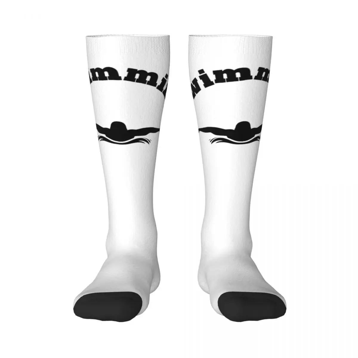 Novidade Swim Graphic Alta Elasticidade Meias para Adulto, Swim Socks, Meias Elásticas Retro, Contraste de Cor, Piada, Swim 13