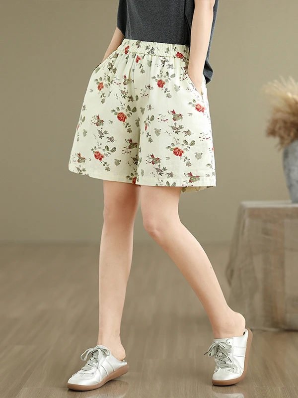 

Retro Chinese Sle Wide Leg Jeans Women's Loose plus Size Personalized Print Slimming ort Pants Casual Summer Faion