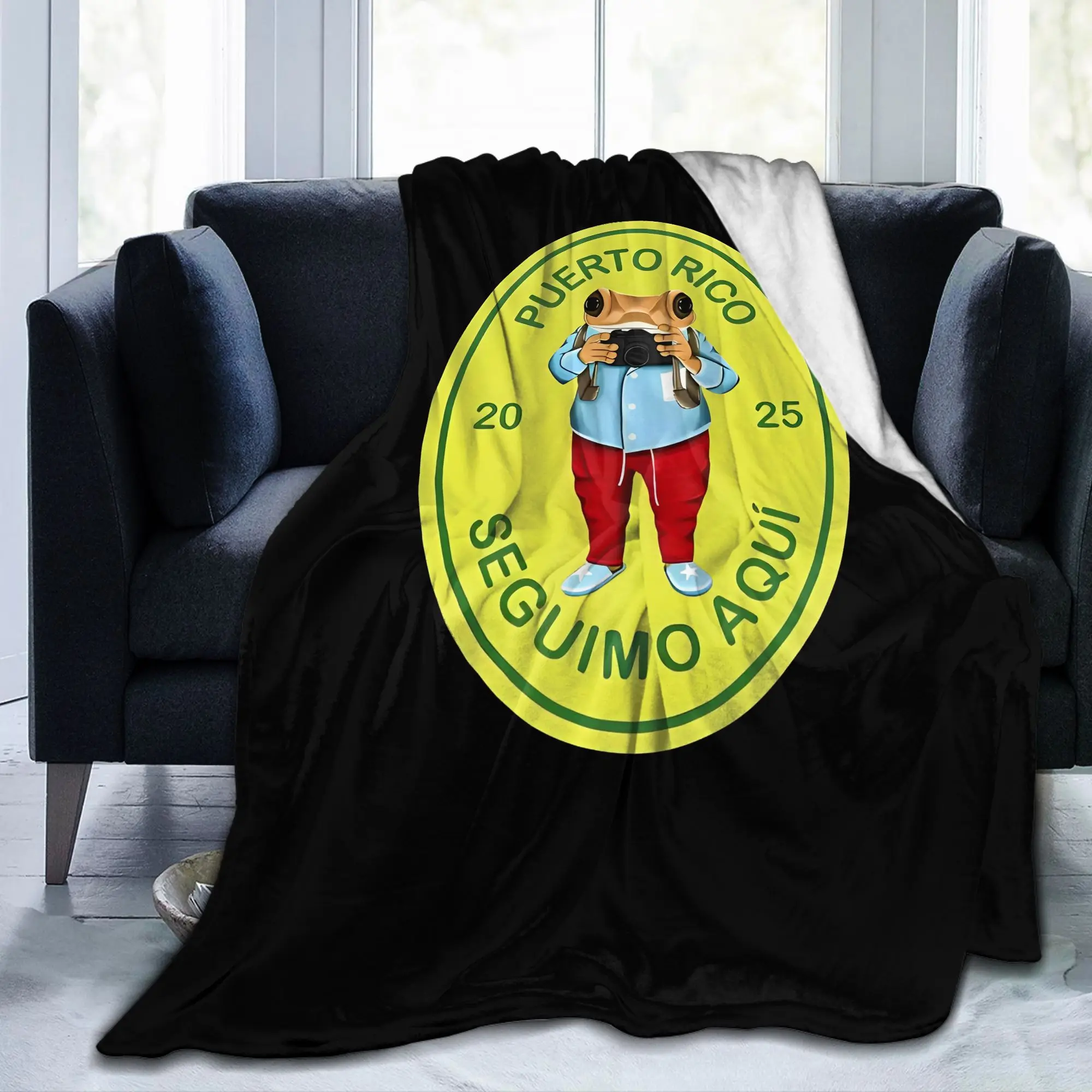 DTMF Más Fotos Puerto Rico Frog 2025 Fleece Throw Blanket Bad Bunny  Blankets for Sofa Couch Ultra-Soft Bedspread,