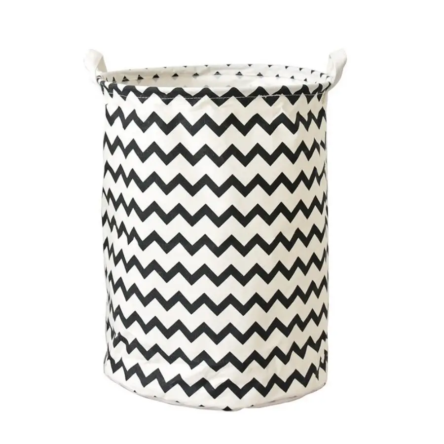 

18 Inch Large Waterproof Folding Laundry Basket Dirty Bucket, Cylindrical Canvas Storage Basket for Dorm and Home, Clothes Toys