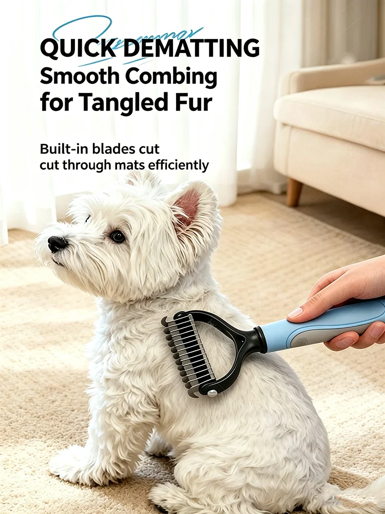 Pet Hair Knot Comb for Dog Cat Removes Undercoat Floating Hair Flea Brush Pet Grooming Slicker Row Comb