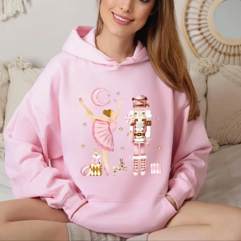 Nutcracker Ballet Women Sweatshirt Hoodie Nutcracker Pullovers Christmas Nutcracker Men Long Seleeve Hooded Christmas Sweatshirt