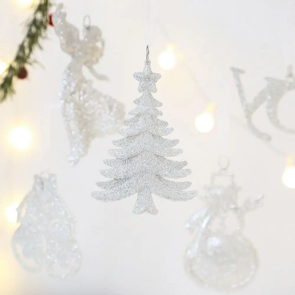 

Glitter Christmas Tree Ornament Plastic Note Christmas Angel Girl Pendant Art Crafts Wear-resistant Mini Glitter Pendant Party